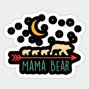 Mama Bear With 4 Cubs Sticker